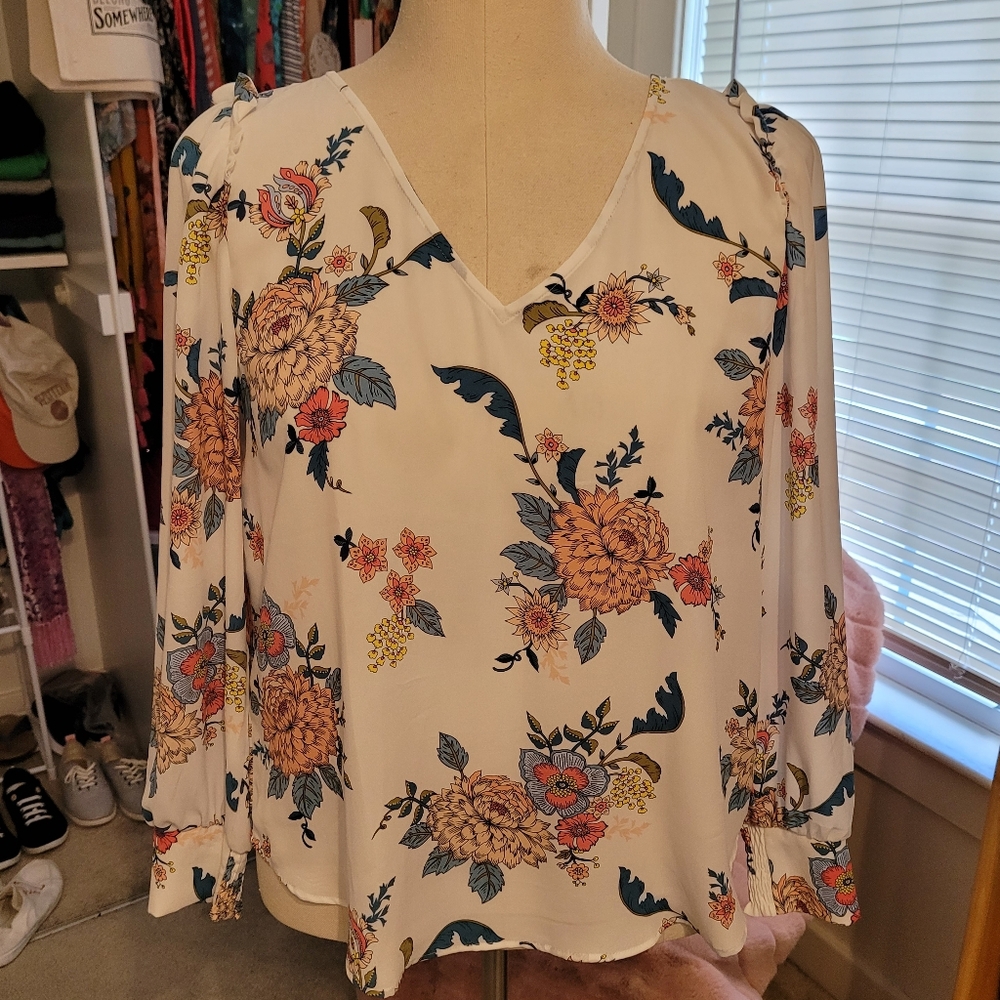 Loft flowered print blouse